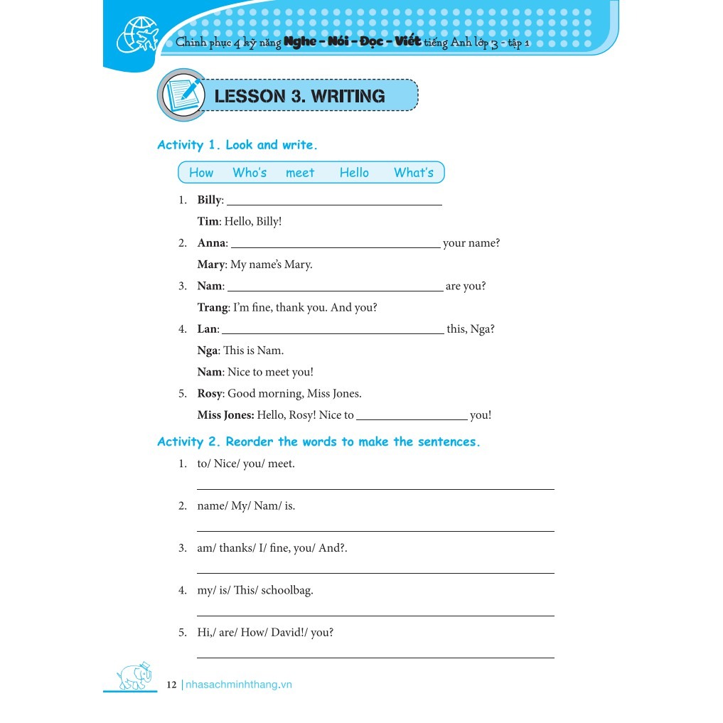 bộ chinh phục 4 kỹ năng tiếng anh nghe - nói - đọc - viết lớp 3 - tập 1 - Ảnh 8