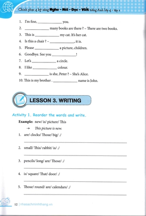 bộ chinh phục 4 kỹ năng tiếng anh nghe - nói - đọc - viết lớp 4 - tập 1 - Ảnh 12