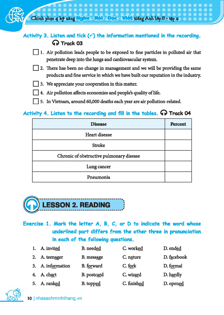 bộ chinh phục 4 kỹ năng tiếng anh nghe - nói - đọc - viết lớp 8 - tập 2 - Ảnh 7