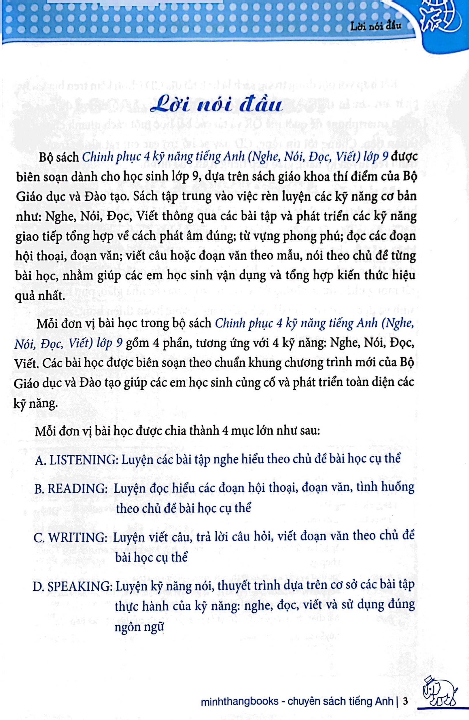 bộ chinh phục 4 kỹ năng tiếng anh nghe - nói - đọc - viết lớp 9 - tập 1 - Ảnh 3
