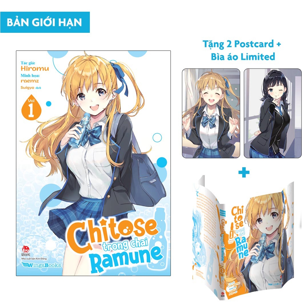 bộ chitose trong chai ramune - tập 1 - bản giới hạn - tặng bìa áo limited + 02 postcard - Ảnh 2