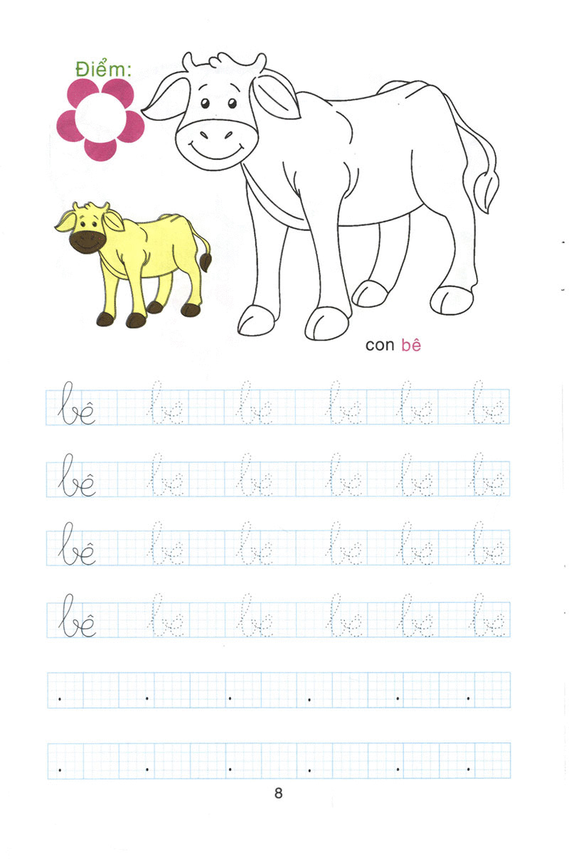 bộ chuẩn bị cho bé vào lớp 1: tô chữ cái và tô màu (quyển 1) - Ảnh 6