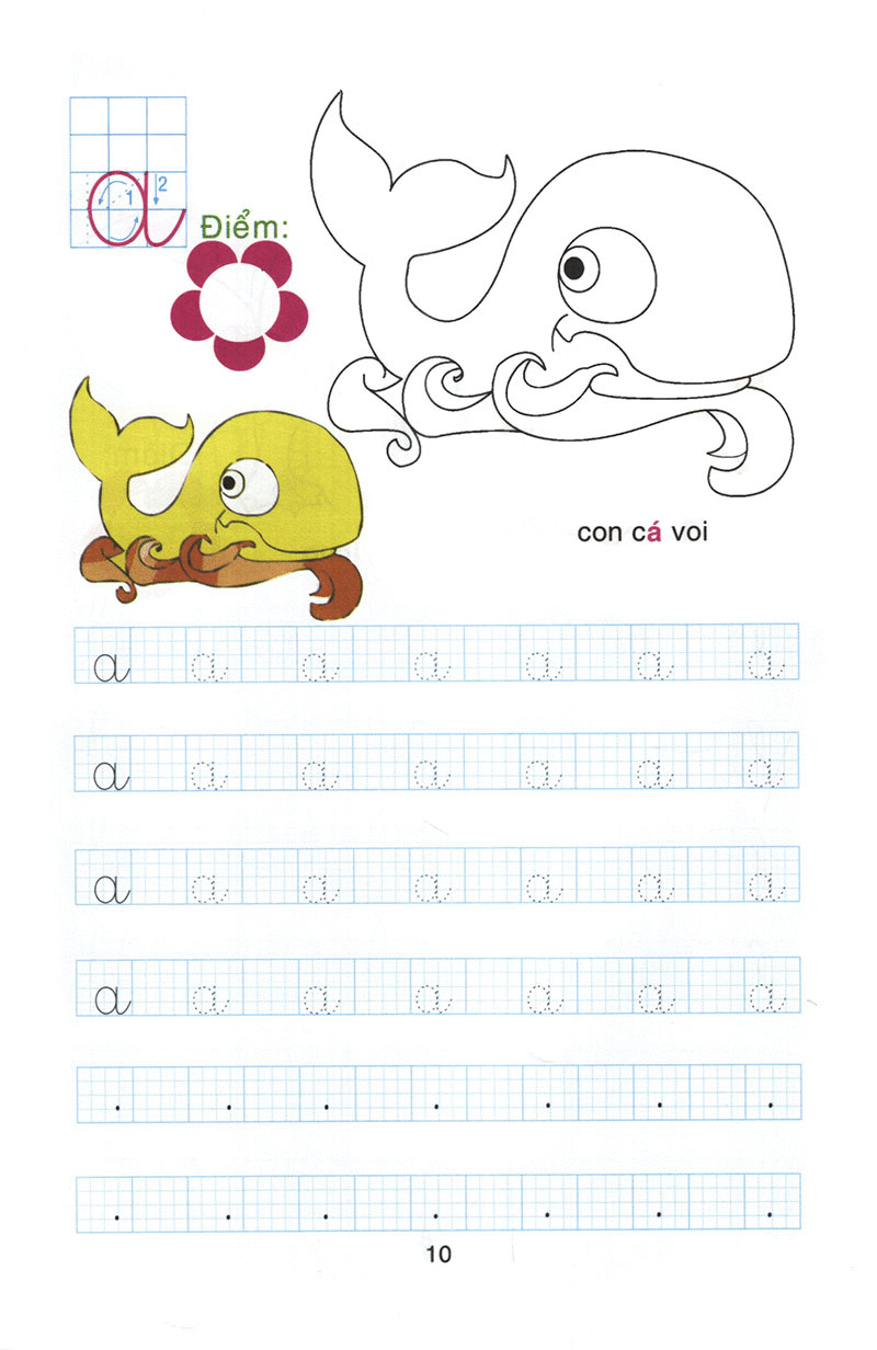 bộ chuẩn bị cho bé vào lớp 1: tô chữ cái và tô màu (quyển 1) - Ảnh 8