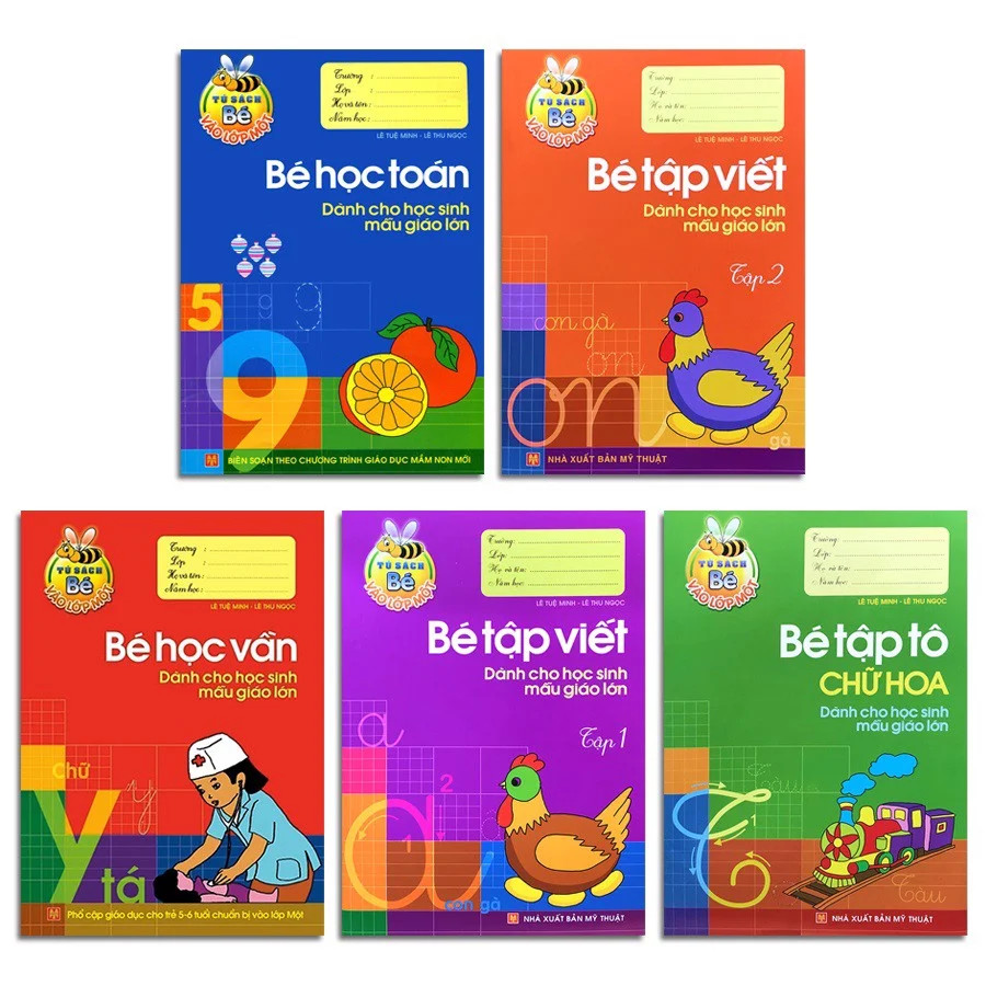 bộ chuẩn bị cho bé vào lớp một - dành cho hs mẫu giáo lớn (túi 5 cuốn) - Ảnh 2