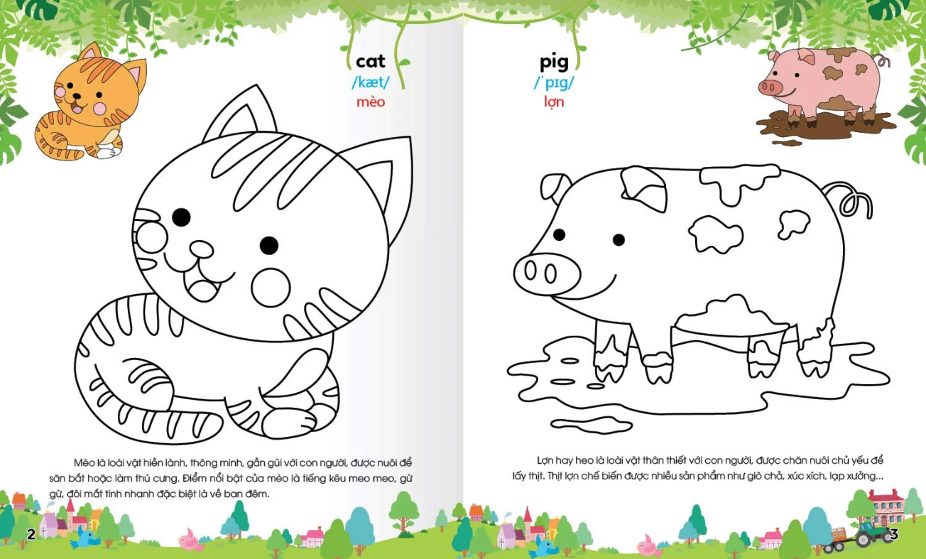 bộ colouring 365 ngày tô màu - khám phá thế giới phát triển trí tuệ - cuốn 1: động vật nuôi, chim, cá - Ảnh 3