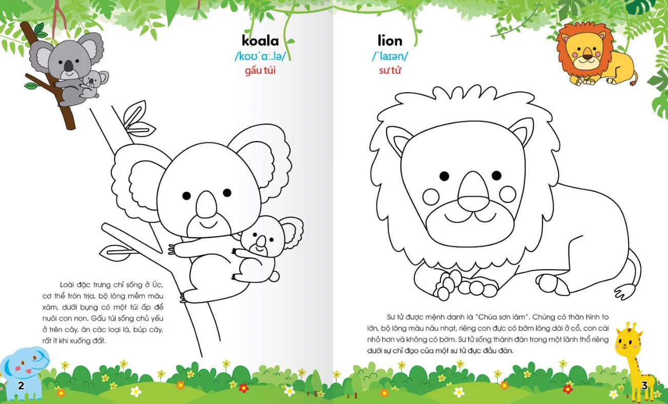 bộ colouring 365 ngày tô màu - khám phá thế giới phát triển trí tuệ - cuốn 2: động vật hoang dã, khủng long, bò sát, côn trùng - Ảnh 3