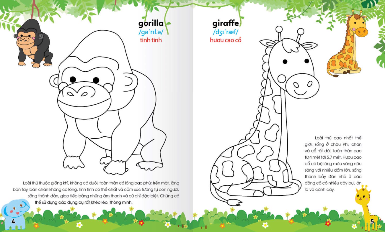 bộ colouring 365 ngày tô màu - khám phá thế giới phát triển trí tuệ - cuốn 2: động vật hoang dã, khủng long, bò sát, côn trùng - Ảnh 4