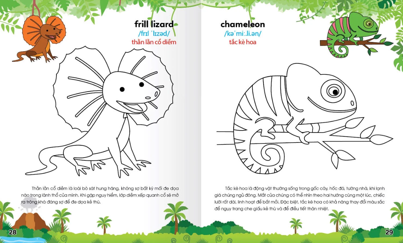 bộ colouring 365 ngày tô màu - khám phá thế giới phát triển trí tuệ - cuốn 2: động vật hoang dã, khủng long, bò sát, côn trùng - Ảnh 6