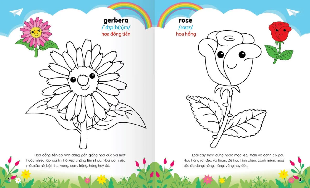 bộ colouring 365 ngày tô màu - khám phá thế giới phát triển trí tuệ - cuốn 3: hoa, quả, rau củ - Ảnh 3