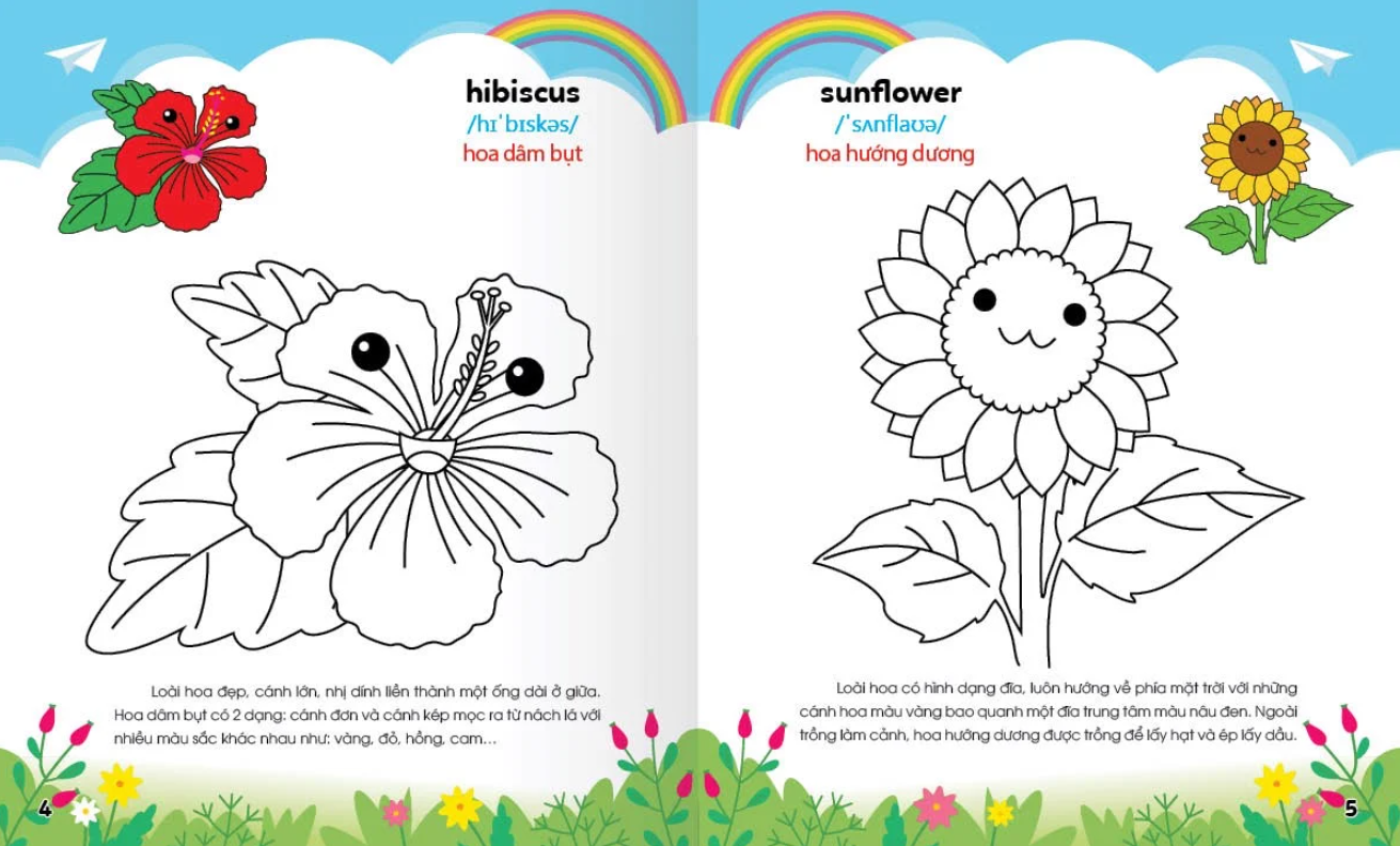 bộ colouring 365 ngày tô màu - khám phá thế giới phát triển trí tuệ - cuốn 3: hoa, quả, rau củ - Ảnh 4