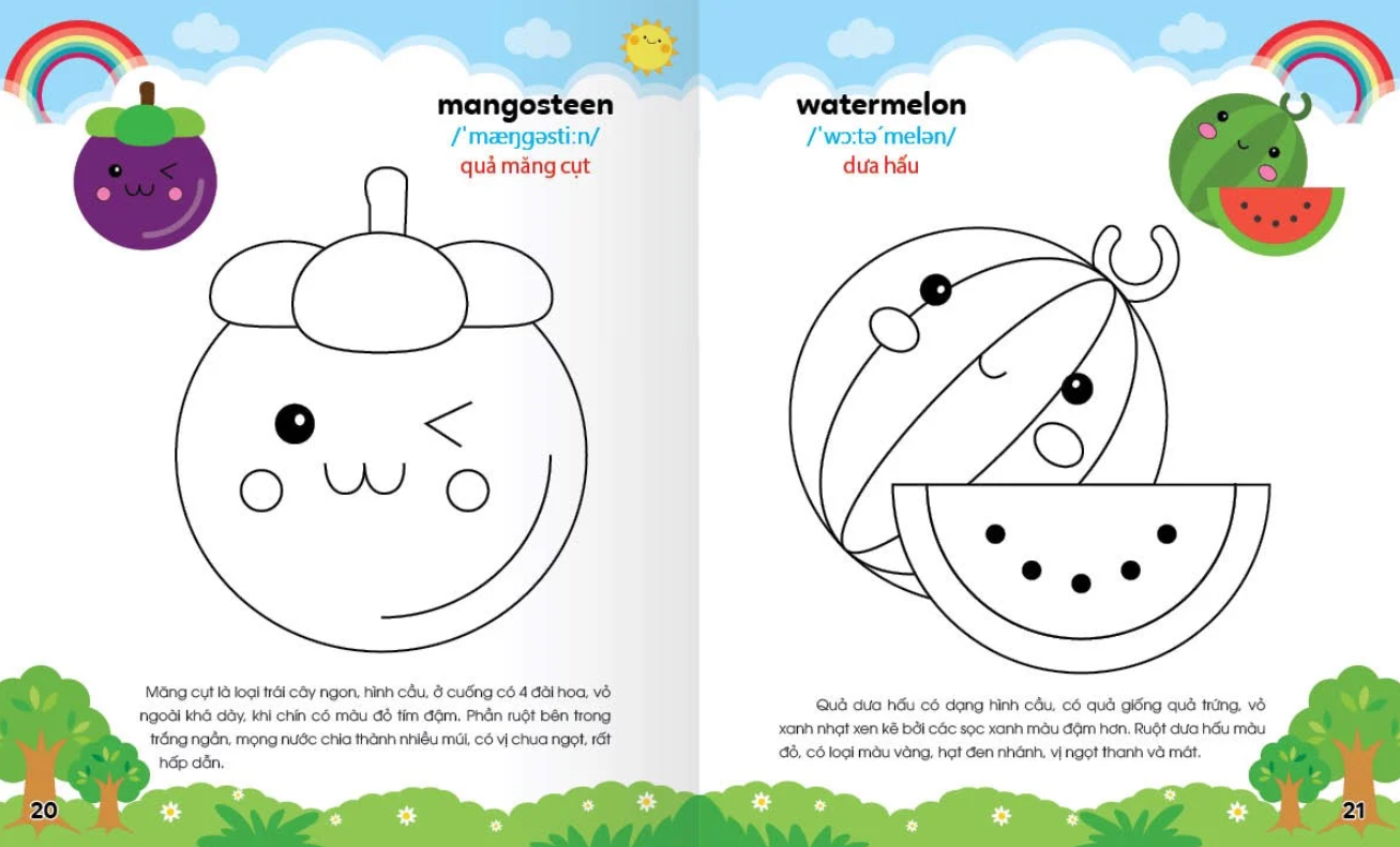 bộ colouring 365 ngày tô màu - khám phá thế giới phát triển trí tuệ - cuốn 3: hoa, quả, rau củ - Ảnh 5