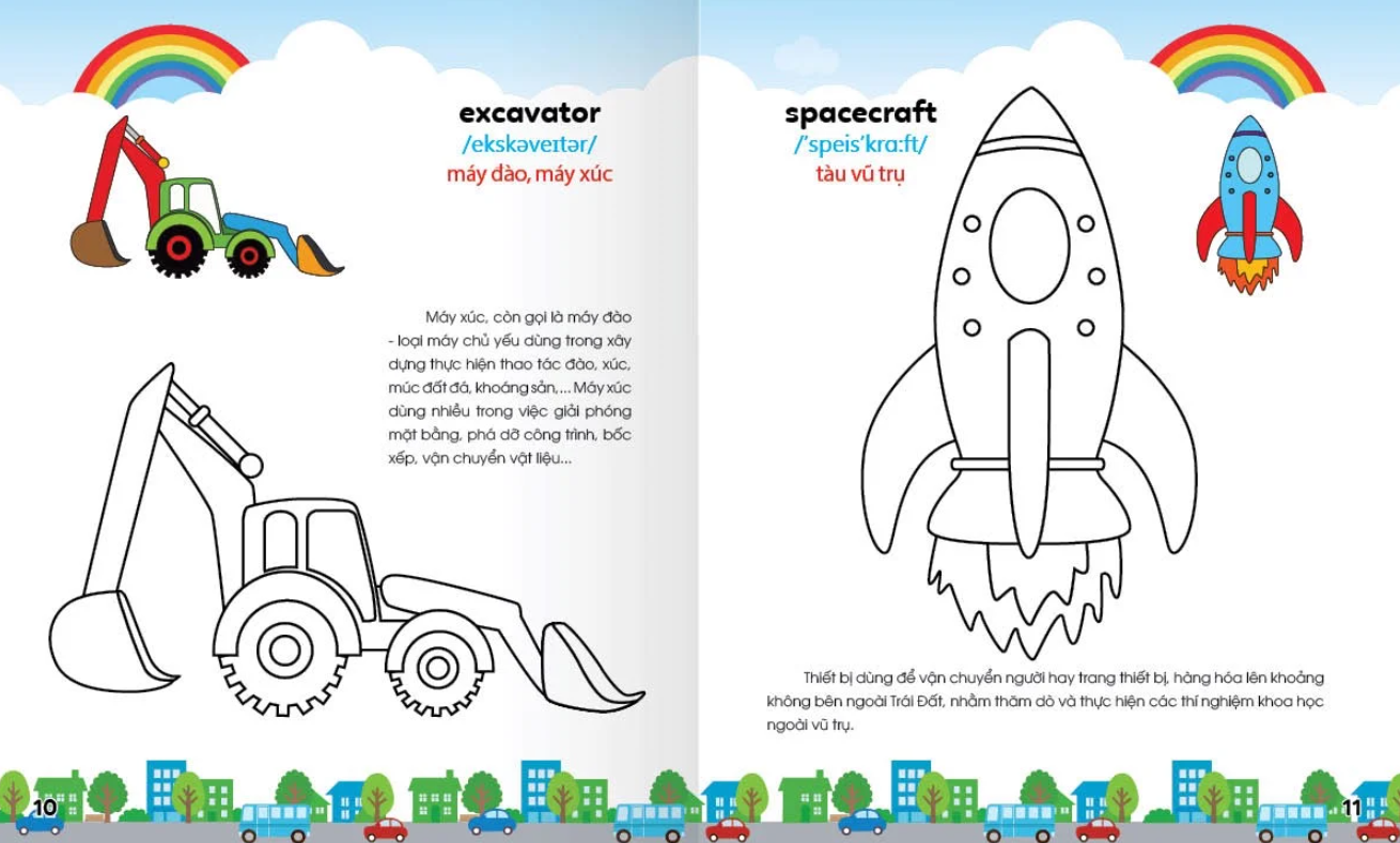 bộ colouring 365 ngày tô màu - khám phá thế giới phát triển trí tuệ - cuốn 4: giao thông, đồ dùng gia đình, đồ dùng học sinh - Ảnh 4