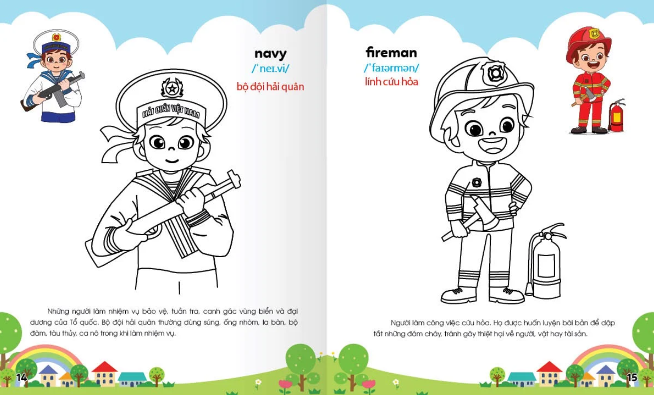 bộ colouring 365 ngày tô màu - khám phá thế giới phát triển trí tuệ - cuốn 5: gia đình, nghề nghiệp, thể thao - Ảnh 6