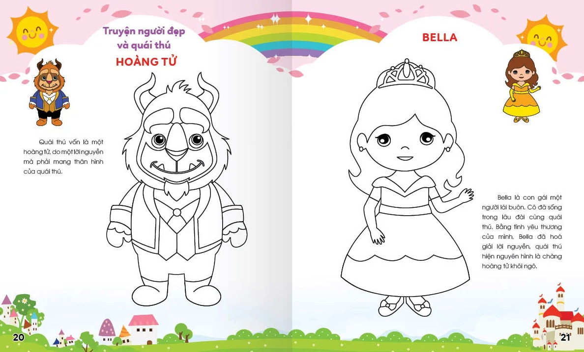 bộ colouring 365 ngày tô màu - khám phá thế giới phát triển trí tuệ - cuốn 6: công chúa, hoàng tử, các nhân vật cổ truyện cổ tích việt nam và thế giới - Ảnh 5