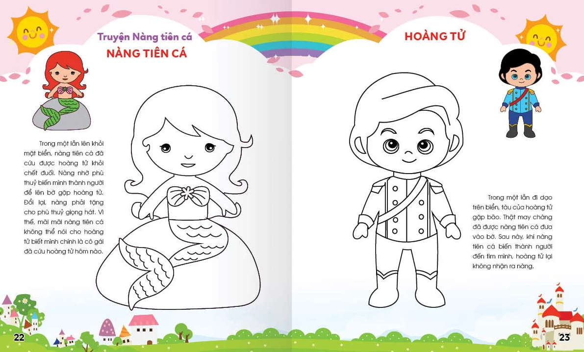 bộ colouring 365 ngày tô màu - khám phá thế giới phát triển trí tuệ - cuốn 6: công chúa, hoàng tử, các nhân vật cổ truyện cổ tích việt nam và thế giới - Ảnh 6