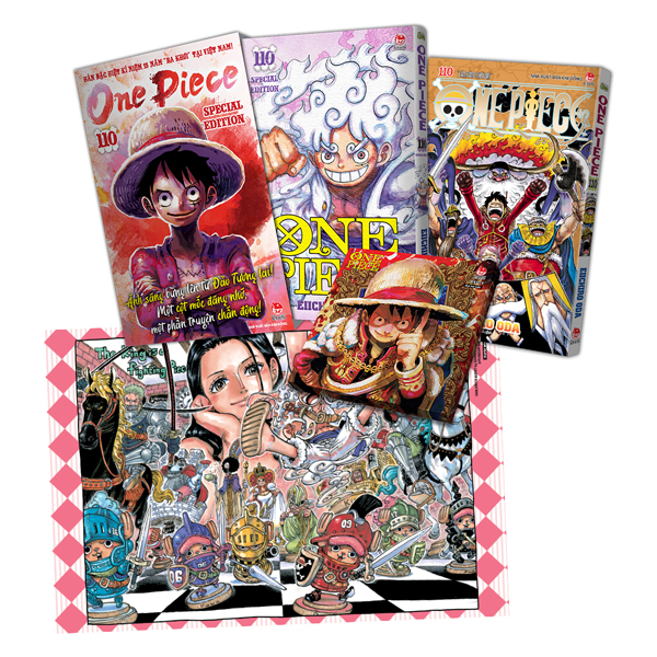 Bộ Combo Manga - One Piece - Tập 110 - “Làn Sóng Thời Đại” - Bản Bìa Gập + Bản Đặc Biệt (Bộ 2 Cuốn) - Tặng Kèm Special Cover + Tranh Canvas + Bổ Sung Trang Màu Từ Tạp Chí + Box Set + Poster