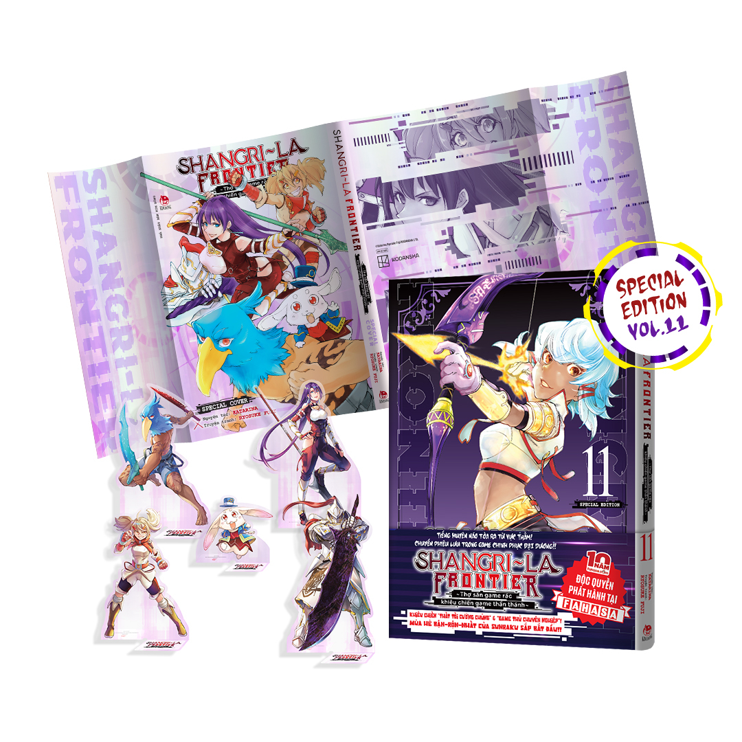 Bộ Combo Manga - Shangri-La Frontier - Thợ Săn Game Rác Khiêu Chiến Game Thần Thánh - Tập 11 - Bản Thường + Bản Đặc Biệt (Bộ 2 Cuốn) - Tặng Kèm Bìa Áo Thiết Kế Mới + Bìa Hologram + Set 5 Standee PVC + Poster - Độc Quyền Fahasa - Ảnh 4