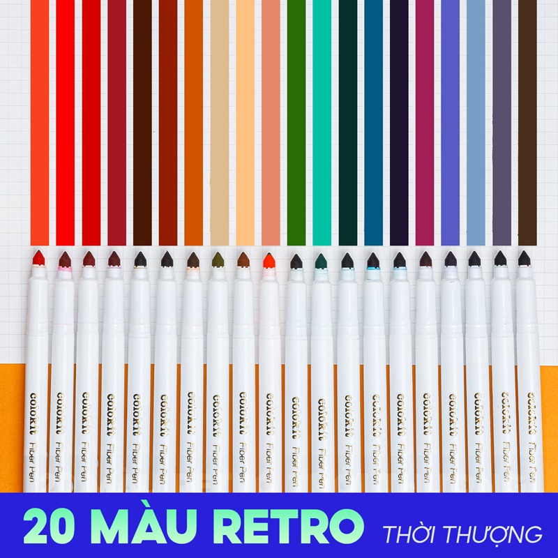 bộ combo sách tô bình yên vẽ hạnh phúc + hộp 20 bút lông màu rửa được washable fiber pen - colokit swm-c009 (bộ 2 cuốn) - Ảnh 9