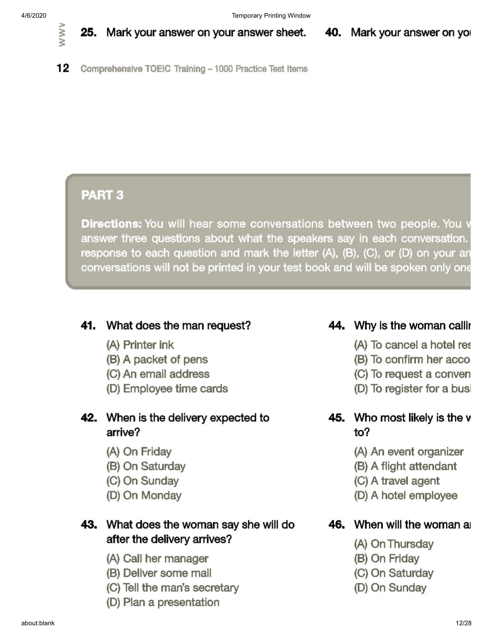 bộ comprehensive toeic training 1000 practice test items (vol 2) - kèm cd - Ảnh 13