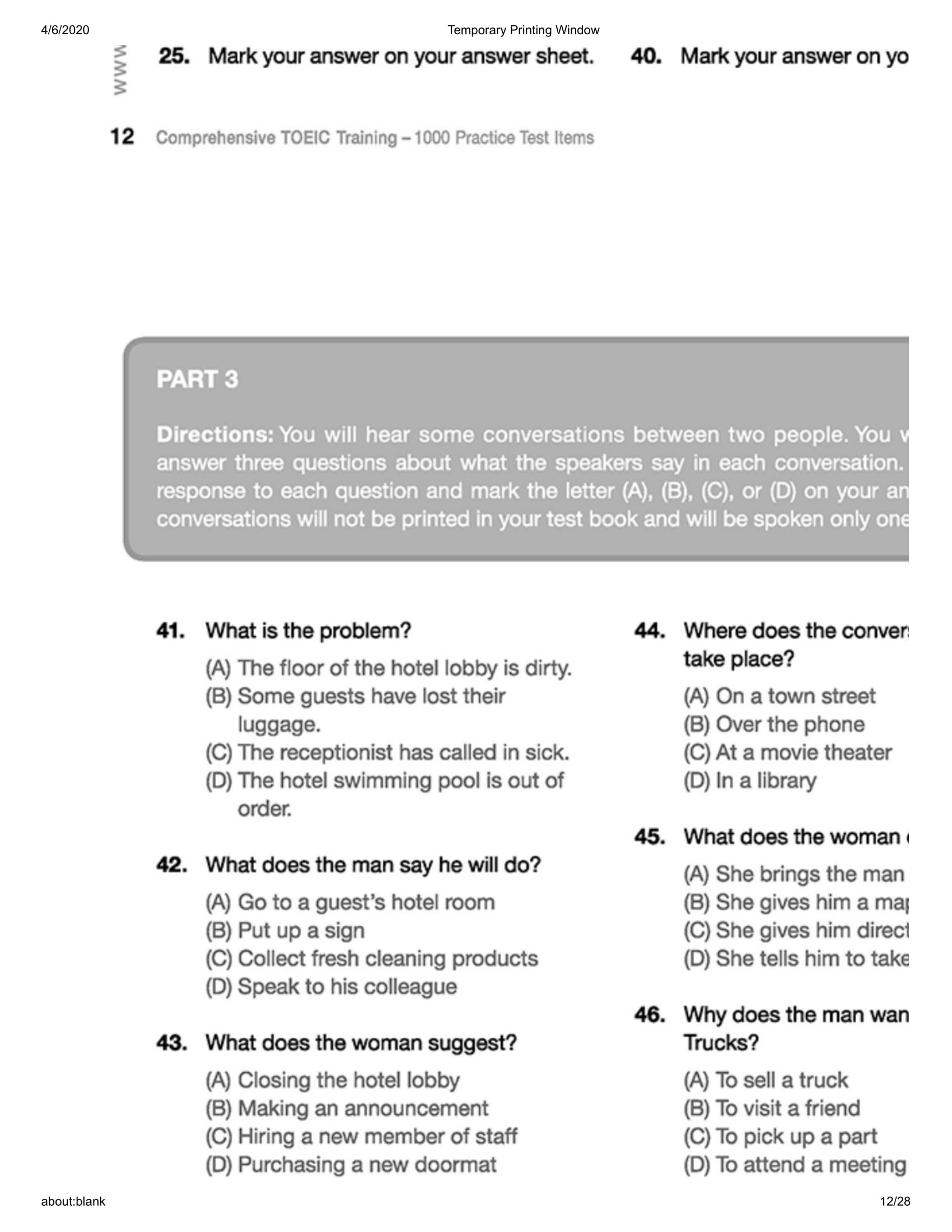 bộ comprehensive toeic training 1000 practice test items (vol 3) - kèm cd - Ảnh 13