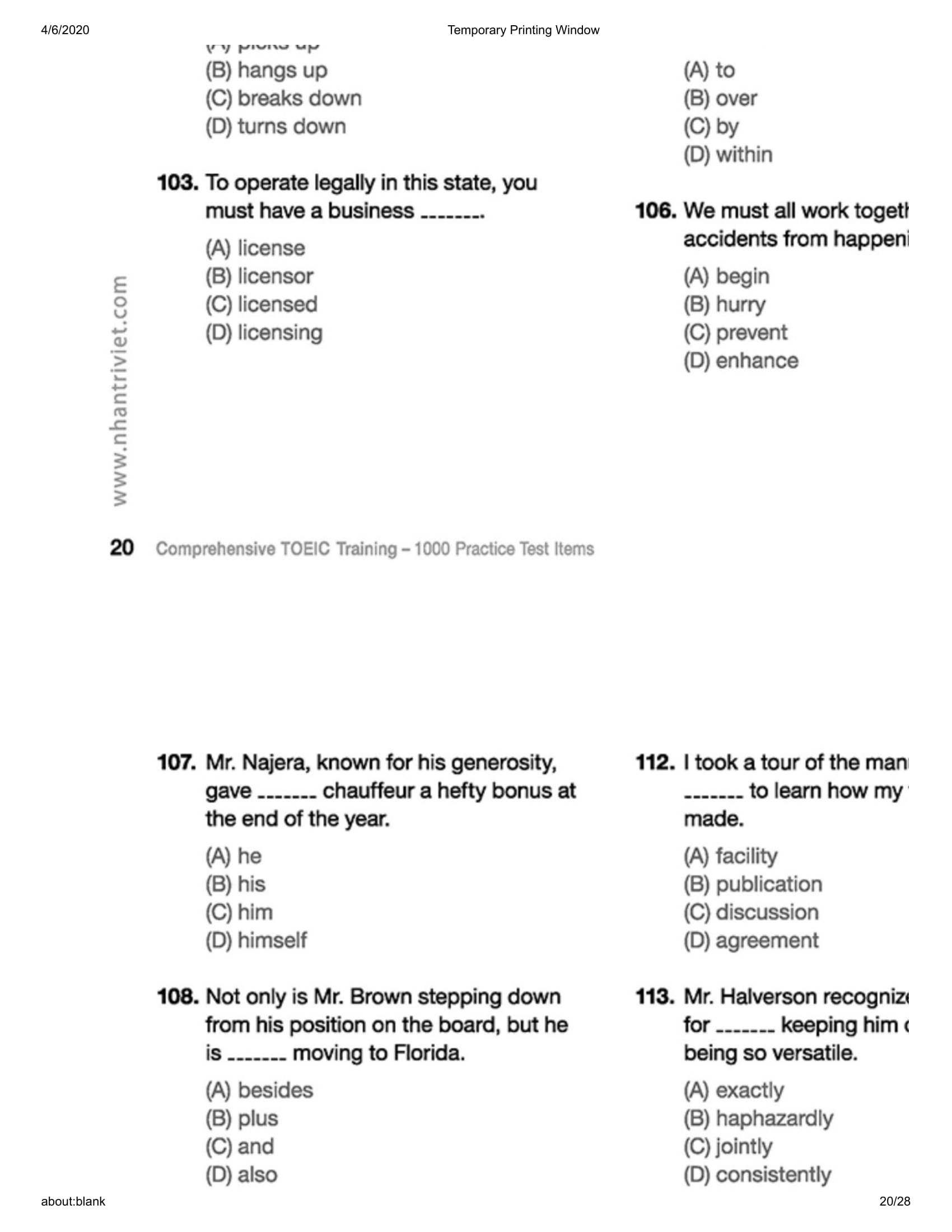 bộ comprehensive toeic training 1000 practice test items (vol 3) - kèm cd - Ảnh 21