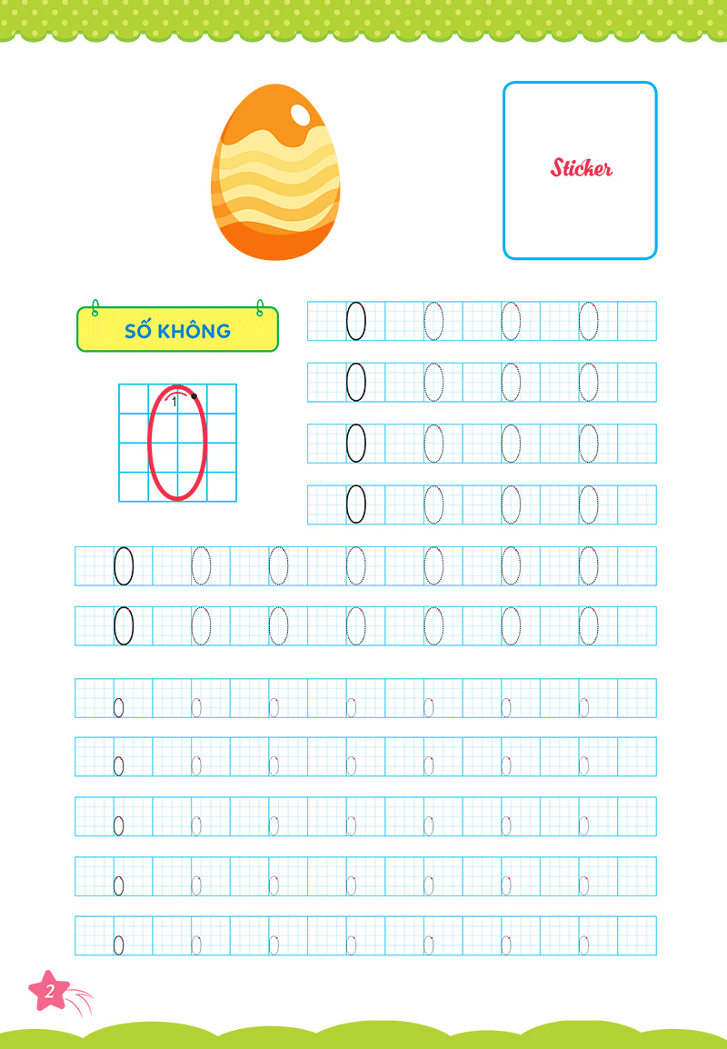 bộ cùng khủng long học nét cơ bản quyển 2 (chữ số đầu tiên) bé gái - Ảnh 3