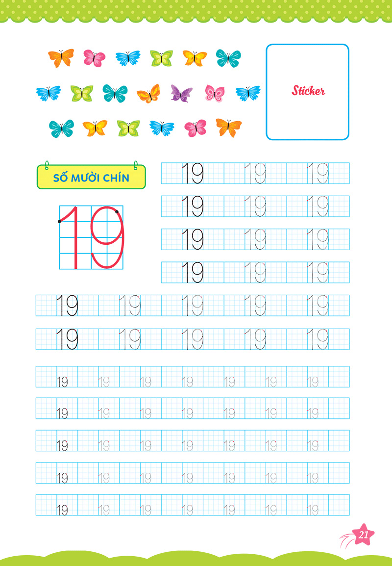 bộ cùng khủng long học nét cơ bản quyển 2 (chữ số đầu tiên) bé gái - Ảnh 4