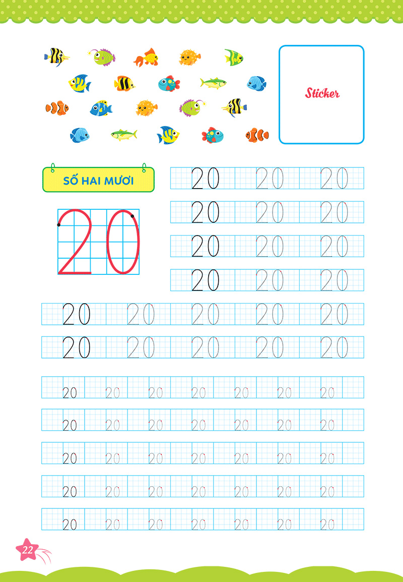 bộ cùng khủng long học nét cơ bản quyển 2 (chữ số đầu tiên) bé gái - Ảnh 6