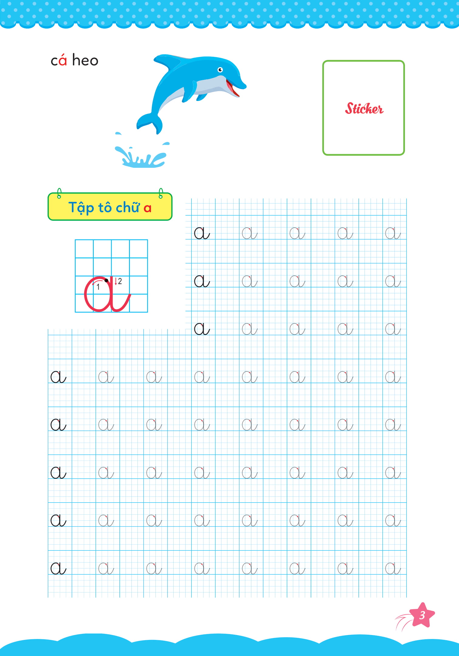 bộ cùng khủng long học nét cơ bản quyển 3 (chữ cái đầu tiên) bé gái - Ảnh 5