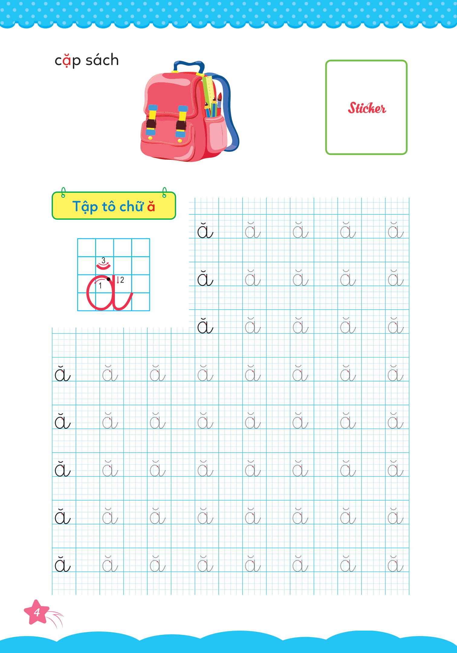 bộ cùng khủng long học nét cơ bản quyển 3 (chữ cái đầu tiên) bé gái - Ảnh 6