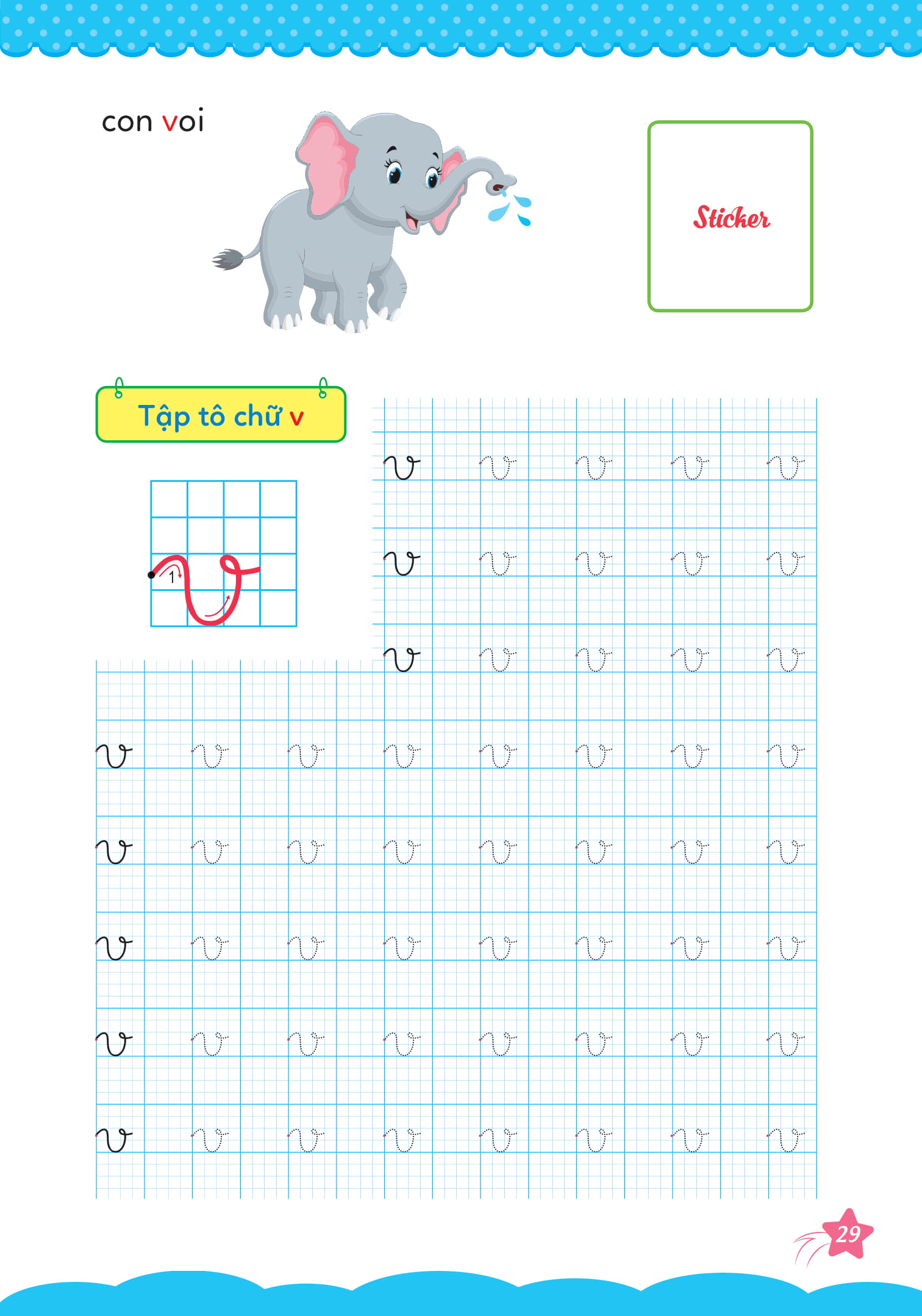 bộ cùng khủng long học nét cơ bản quyển 3 (chữ cái đầu tiên) bé gái - Ảnh 8