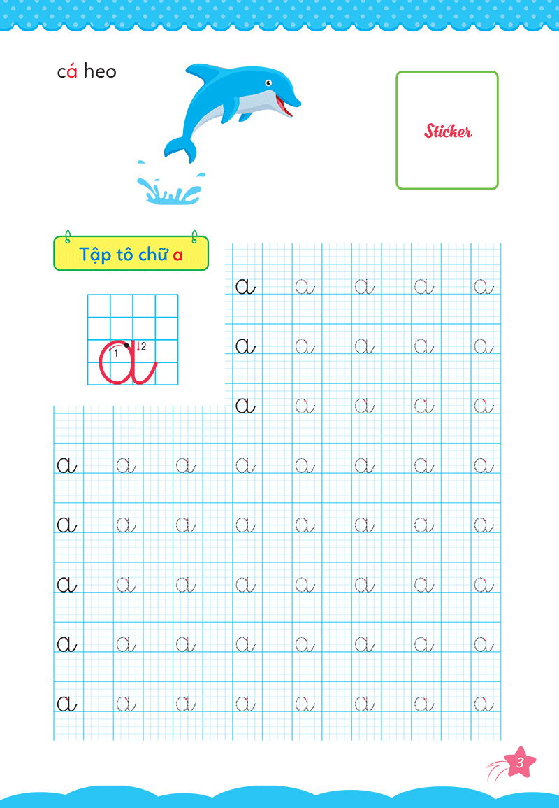 bộ cùng khủng long học nét cơ bản quyển 3 (chữ cái đầu tiên) bé trai - Ảnh 5