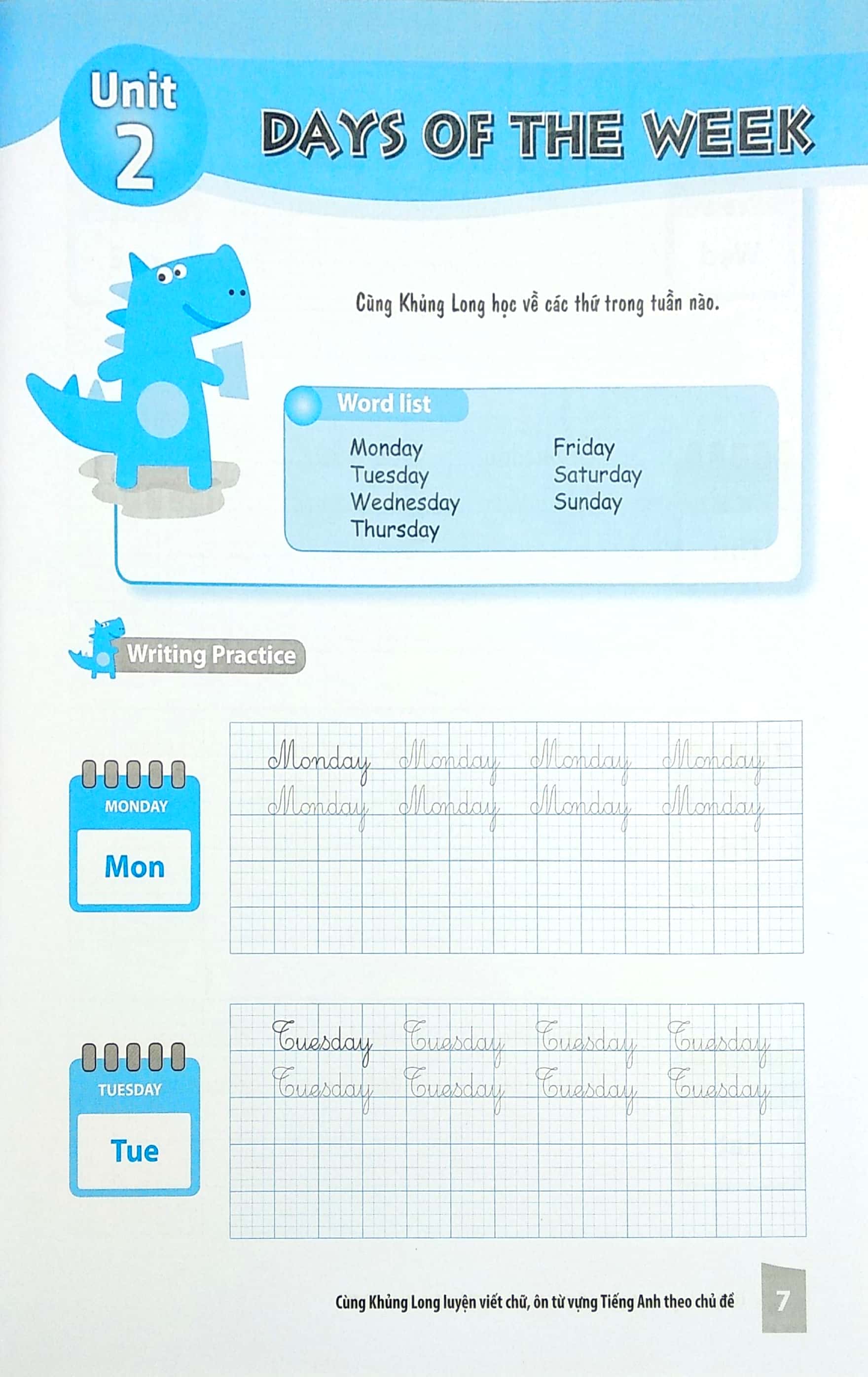 bộ cùng khủng long luyện viết chữ, ôn từ vựng tiếng anh theo chủ đề 2 - Ảnh 11