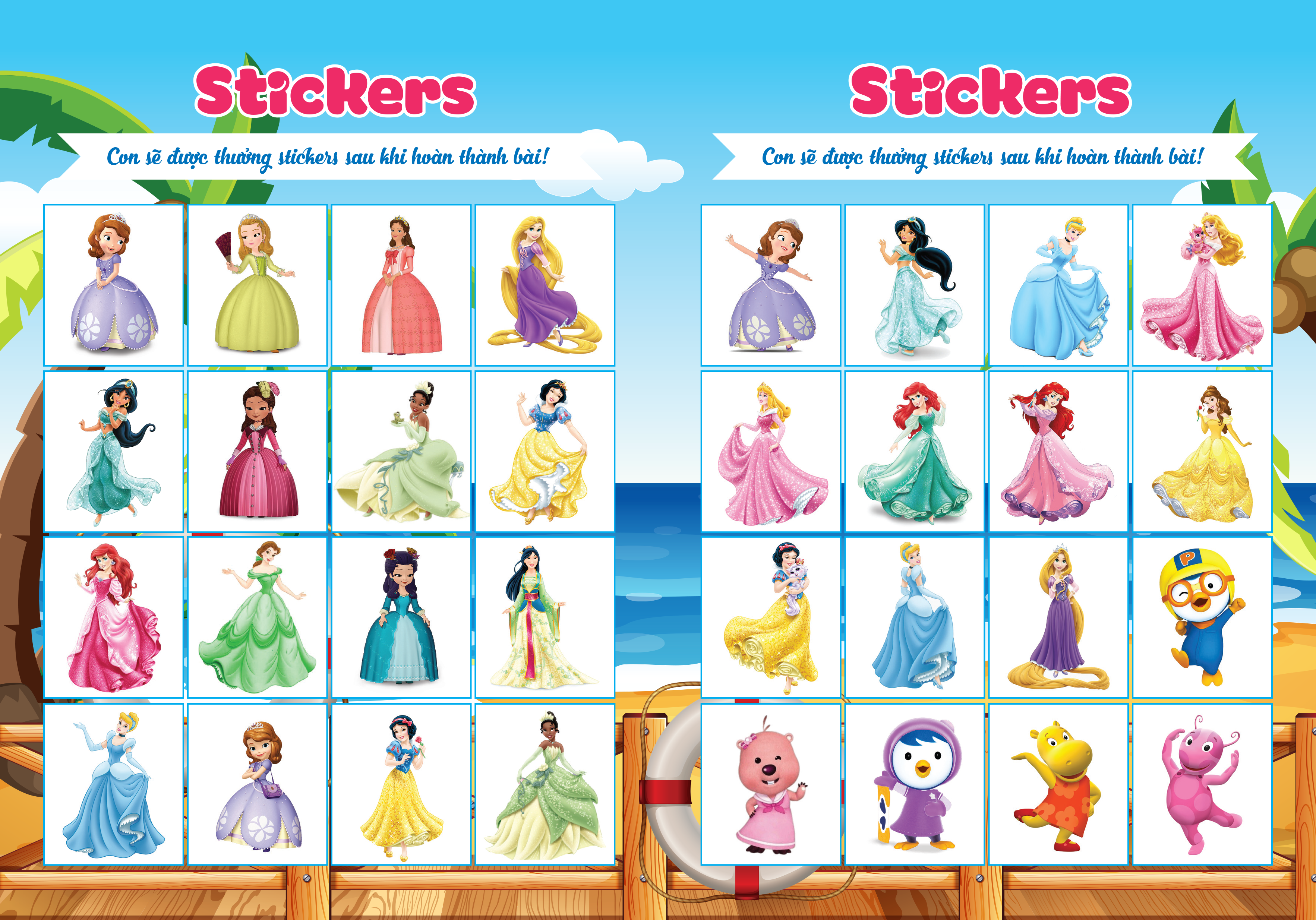 bộ cùng khủng long tập viết chữ cơ bản - chữ cái tiếng anh viết hoa - quyển 4 (sticker bé gái) - Ảnh 10