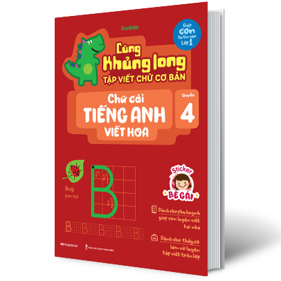 bộ cùng khủng long tập viết chữ cơ bản - chữ cái tiếng anh viết hoa - quyển 4 (sticker bé gái) - Ảnh 11