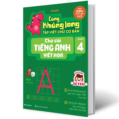 bộ cùng khủng long tập viết chữ cơ bản - chữ cái tiếng anh viết hoa - quyển 4 (sticker bé trai) - Ảnh 11