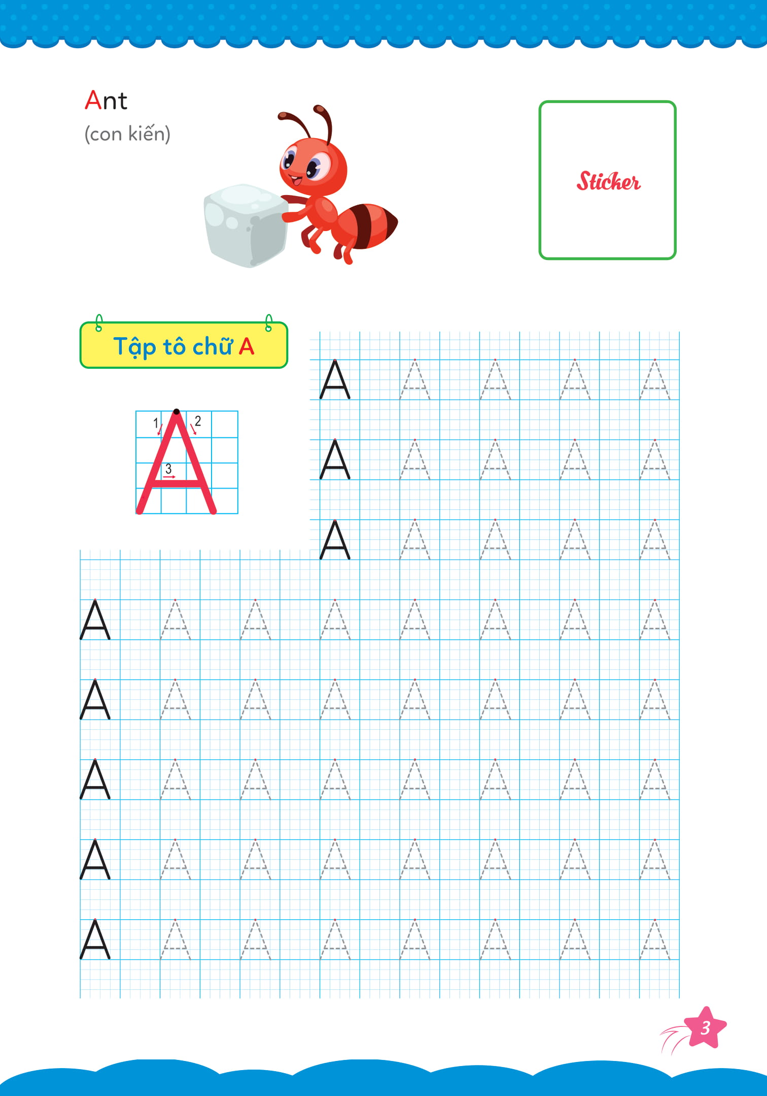 bộ cùng khủng long tập viết chữ cơ bản - chữ cái tiếng anh viết hoa - quyển 4 (sticker bé trai) - Ảnh 4