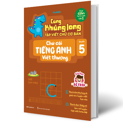 bộ cùng khủng long tập viết chữ cơ bản - chữ cái tiếng anh viết thường - quyển 5 (sticker bé trai) - Ảnh 9
