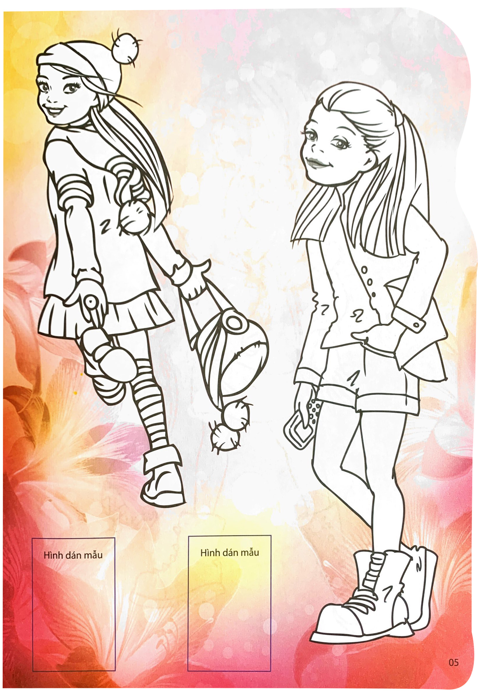 bộ dán hình và tô màu sticker - girl fashion - nhà thiết kế tài ba - tập 4 - Ảnh 5