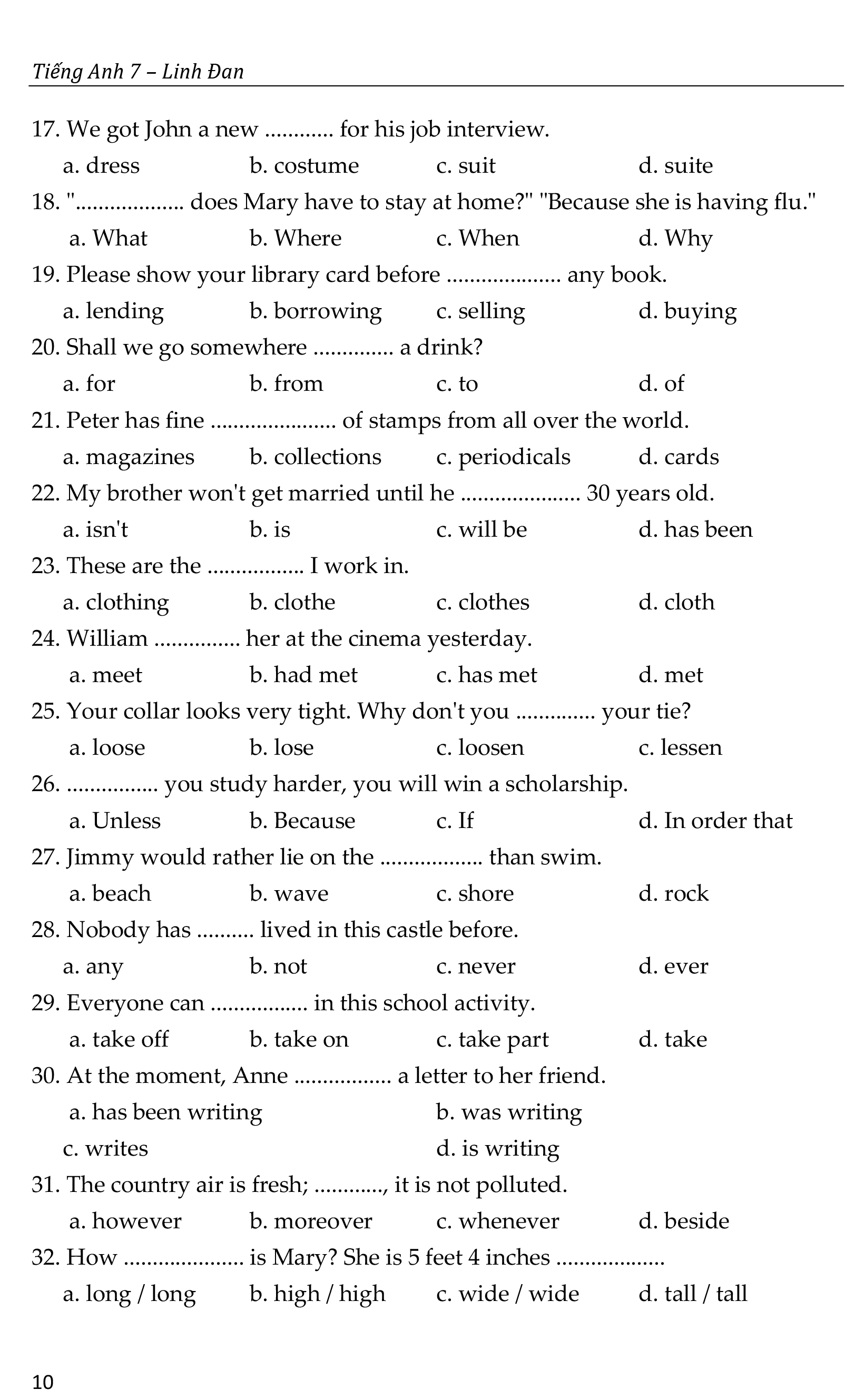 bộ đề bồi dưỡng học sinh giỏi tiếng anh toàn diện lớp 7 - Ảnh 11