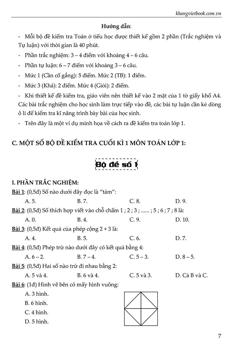 bộ đề kiểm tra đánh giá năng lực học sinh lớp 1 (biên soạn theo chương trình sách giáo khoa mới) - Ảnh 5