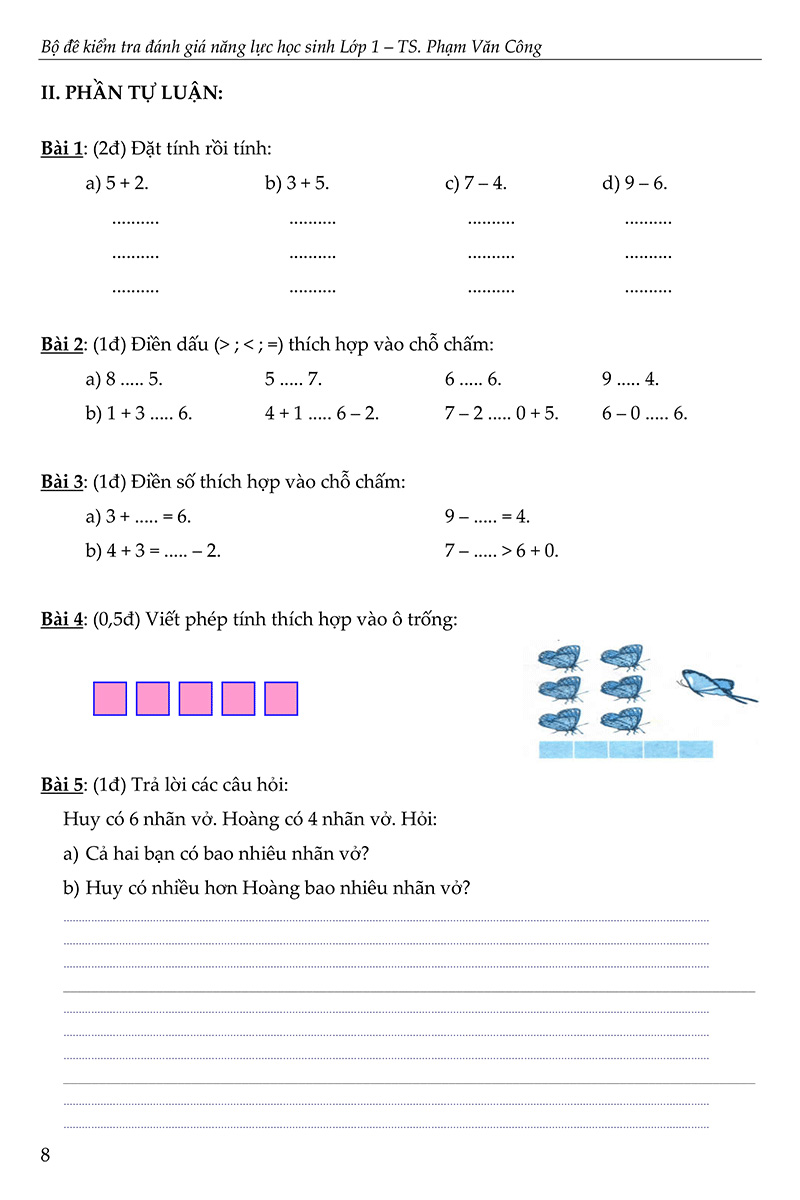 bộ đề kiểm tra đánh giá năng lực học sinh lớp 1 (biên soạn theo chương trình sách giáo khoa mới) - Ảnh 6