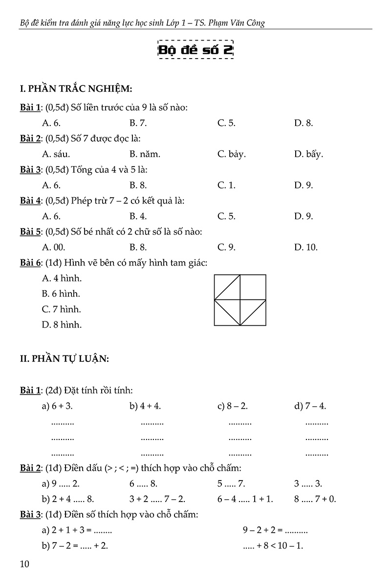 bộ đề kiểm tra đánh giá năng lực học sinh lớp 1 (biên soạn theo chương trình sách giáo khoa mới) - Ảnh 8