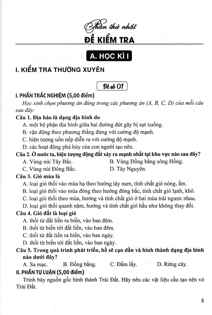 bộ đề kiểm tra địa lí 10 - Ảnh 6