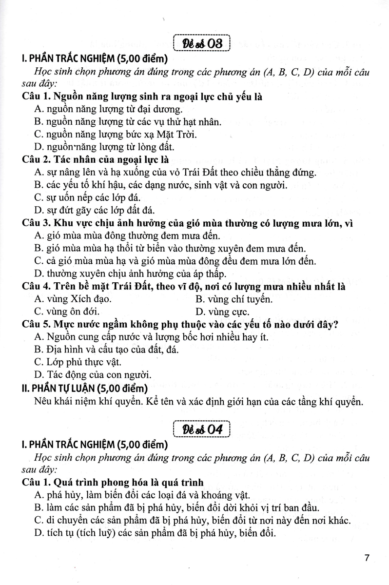 bộ đề kiểm tra địa lí 10 - Ảnh 9