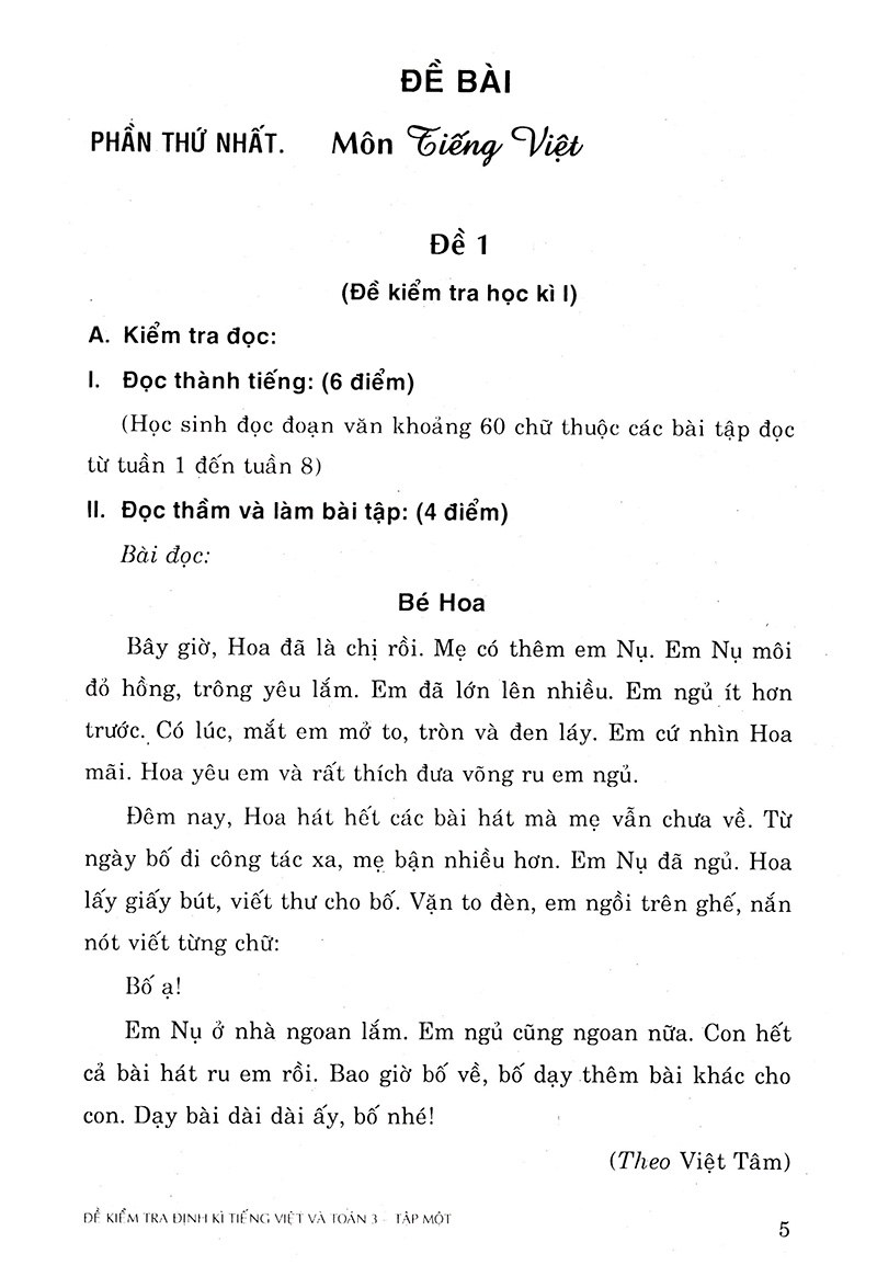 bộ đề kiểm tra định kì tiếng việt và toán - lớp 3 (tập 1) - Ảnh 3