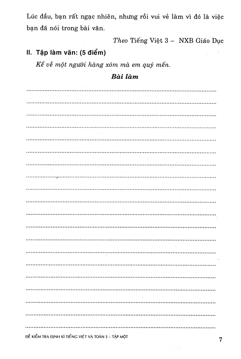 bộ đề kiểm tra định kì tiếng việt và toán - lớp 3 (tập 1) - Ảnh 5