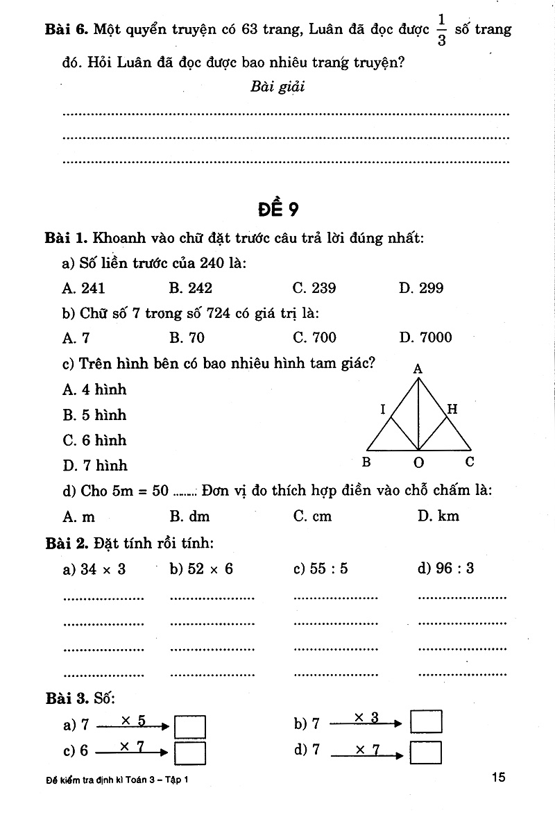 bộ đề kiểm tra định kì toán 3 - tập 1 - Ảnh 14