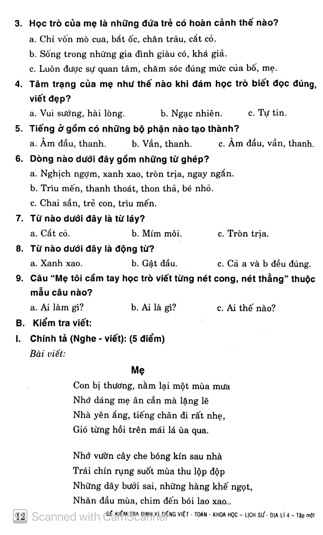 bộ đề kiểm tra định kỳ tiếng việt - toán- khoa học- lịch sử -địa lí 4 - tập 1 - Ảnh 10