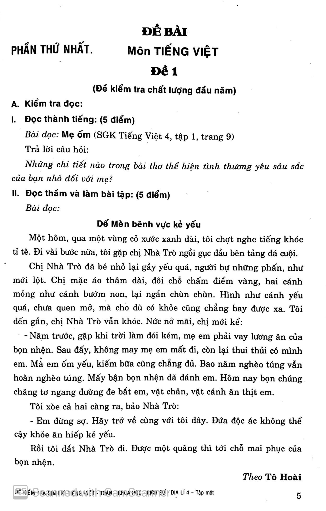 bộ đề kiểm tra định kỳ tiếng việt - toán- khoa học- lịch sử -địa lí 4 - tập 1 - Ảnh 5